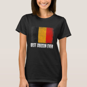 T-shirt Drapeau rétro de la Belgique Meilleur cousin jamai