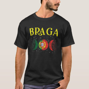 T-shirt Drapeau Rétro de la Ville Portugaise de Braga Port