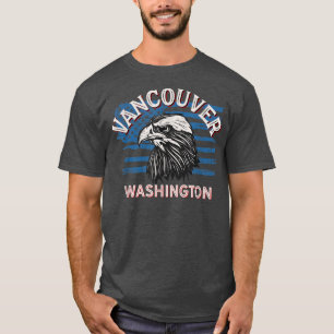 T-shirt Drapeau Retro Eagle USA Washington Vintage Vancouv