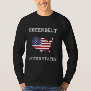 T-shirt Drapeau Retro Greenbelt USA déprimé