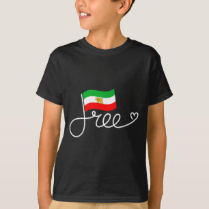 T-shirt Drapeau rétro iranien art de mot de liberté journé