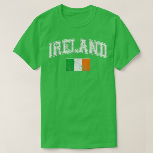 T-shirt Drapeau rétro irlandais Jour de la Saint Patrick i (Design devant)