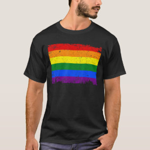 T-shirt Drapeau Retro Lgbt Rainbow Pride