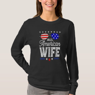 T-shirt Drapeau Rétro Usa Femme Tout Américaine Patriotiqu