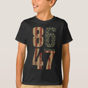 T-shirt Drapeau rétro Vintage américain 86 47 Anti Trump _