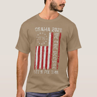 T-shirt Drapeau Rétro Vintage Obama Patriotique 2028 Polit