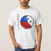 T-shirt Drapeau Rond Chaleureux Rep Tchèque (Devant)
