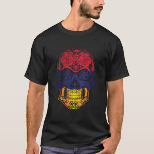 T-shirt Drapeau Rose Et Crâne