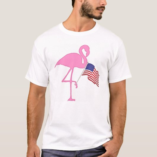 T-shirt Drapeau rose Flamant rose américain (Devant)