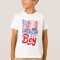 Drapeau rouge blanc et bleu All American Boy T-Shi