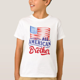 T-shirt Drapeau rouge blanc et bleu All American Brother