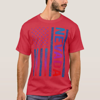 T-shirt Drapeau rouge bleu Nevada