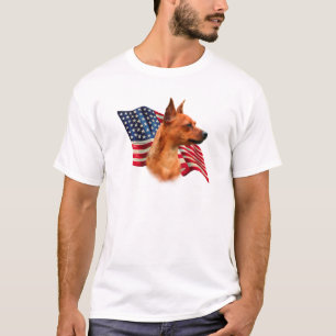 T-shirt Drapeau (rouge) de Pinscher miniature