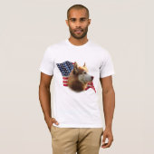 T-shirt Drapeau rouge sibérien Husky (Devant entier)