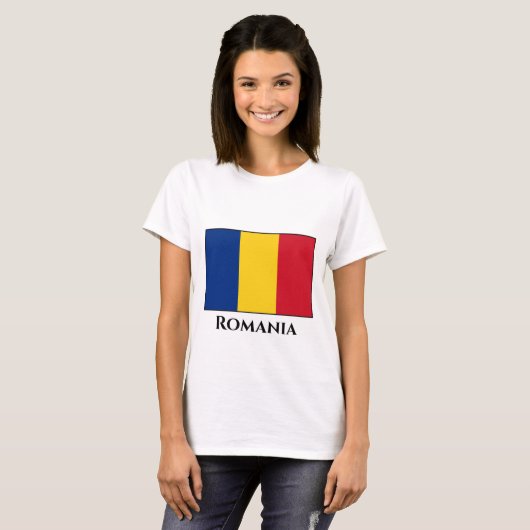 T-shirt Drapeau roumain (Devant entier)