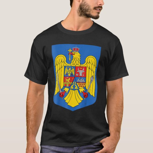 T-shirt Drapeau roumain Emblème roumain et Roumanie Drapea (Devant)