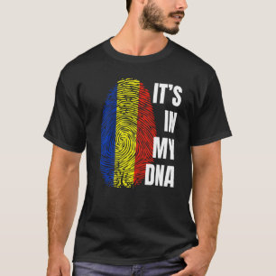 T-shirt Drapeau roumain empreintes digitales Roumanie