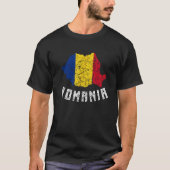 T-shirt Drapeau Roumain Roumain Roumain Hommes Troupés Eur (Devant)