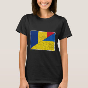 T-shirt Drapeau Roumanie Ukraine Fierté Roumaine Ukrainien