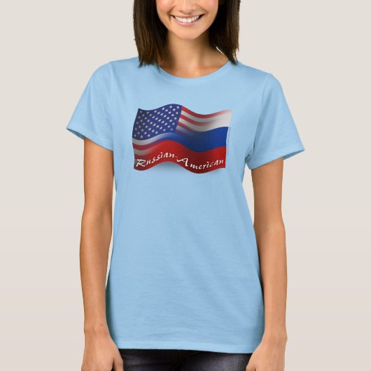 T-shirt Drapeau russe-américain (Devant)
