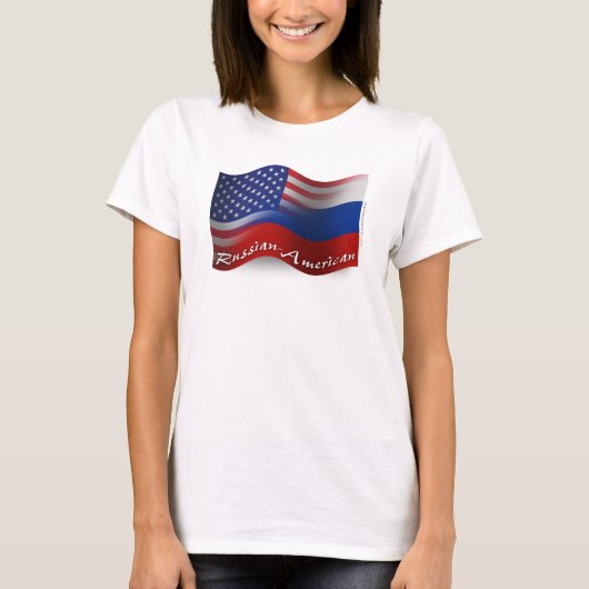 T-shirt Drapeau russe-américain (Devant)