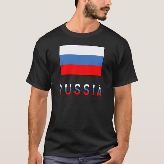 T-shirt Drapeau russe et russe (Devant)