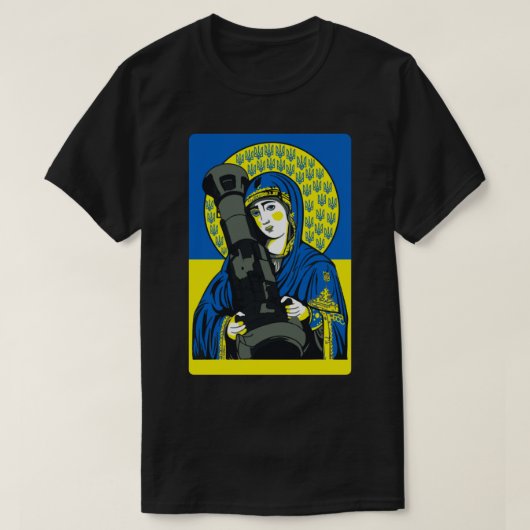 T-shirt Drapeau Saint Javelin Le Protecteur De L'Ukraine (Design devant)