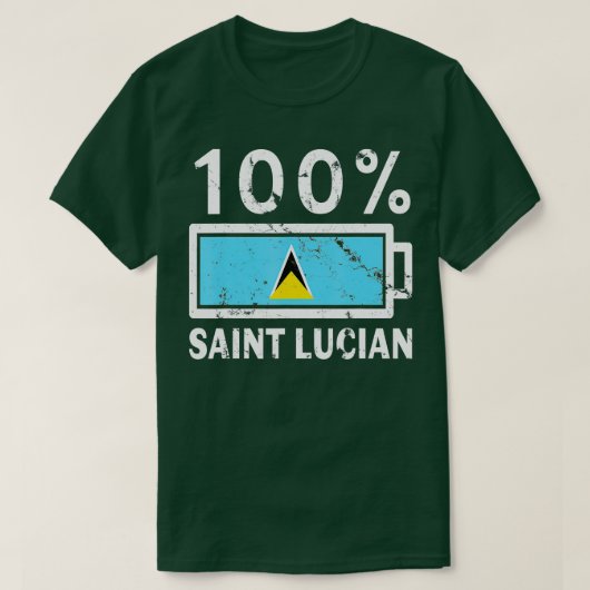 T-shirt Drapeau Sainte-Lucie 100 Batterie Sainte-Lucie (Design devant)