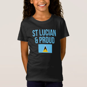 T-Shirt Drapeau Sainte-Lucie et Fière