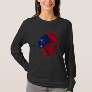T-shirt Drapeau Samoan Fier Samoan Déchiré