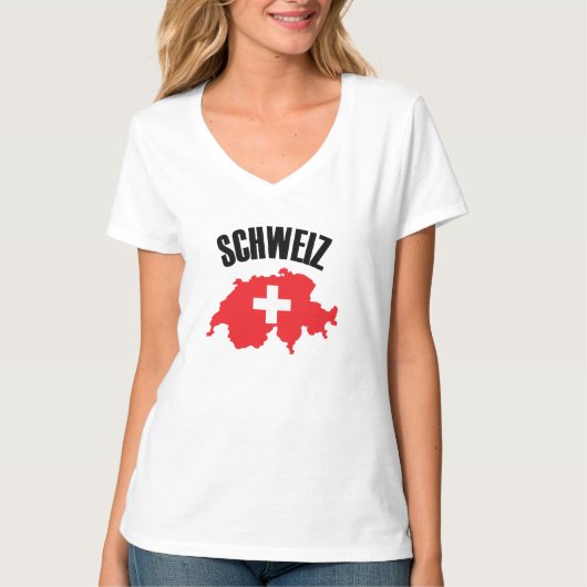 T-shirt Drapeau Schweiz Suisse (Devant)