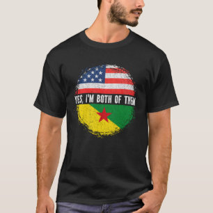 T-shirt Drapeau semi-américain de la mi-Guyane française U