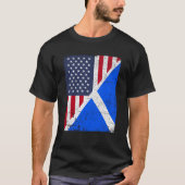 T-shirt Drapeau semi-américain demi-écossais Drapeau améri (Devant)