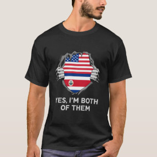 T-shirt Drapeau semi-américain du Costa Rica Usa Costa Ric