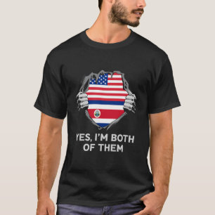 T-shirt Drapeau semi-américain du Costa Rica Usa Costa Ric