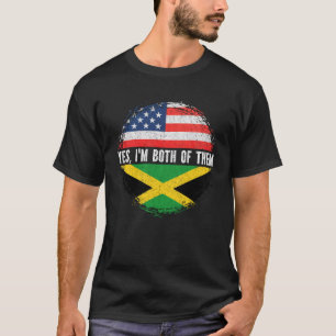 T-shirt Drapeau semi-américain jamaïcain USA Jamaïque