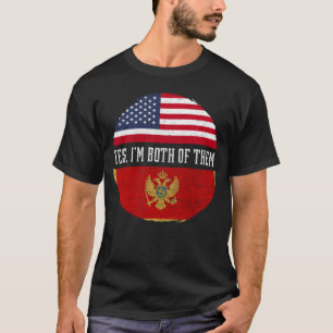 T-shirt Drapeau semi-américain mi-monténégrin USA Monténég
