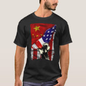 T-shirt Drapeau semi-américain ROOTS chinois USA Drapeau C (Devant)