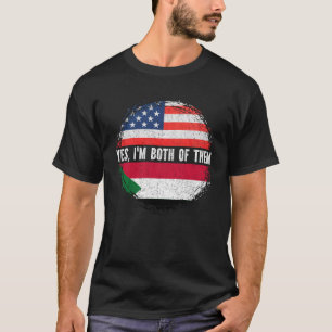 T-shirt Drapeau semi-américain Soudan États-Unis Soudan
