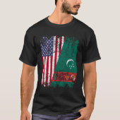 T-shirt Drapeau semi-américain Turk Roots Drapeau Usa Turk (Devant)