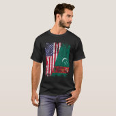 T-shirt Drapeau semi-américain Turk Roots Drapeau Usa Turk (Devant entier)