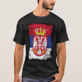 T-shirt Drapeau Serbe Drapeau Serbe Armoiries Aigle Serbie (Devant)