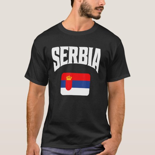 T-shirt Drapeau Serbie (Devant)