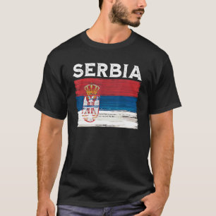 T-shirt Drapeau Serbie Vintage