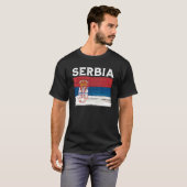 T-shirt Drapeau Serbie Vintage (Devant entier)