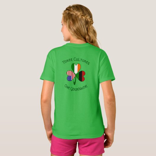 T-shirt Drapeau Shamrock irlandais afro-américain personna (Dos entier)