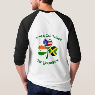 T-shirt Drapeau Shamrock irlandais jamaïcain personnalisé