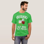 T-shirt Drapeau Shamrock irlandais mi-irlandais mi-polonai (Devant entier)