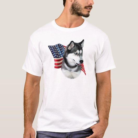 T-shirt Drapeau sibérien Husky (Devant)