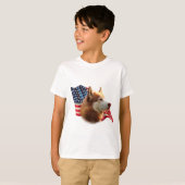 T-shirt Drapeau sibérien Husky (rouge) (Devant entier)